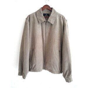 Gary Player Suede Bomber Golf Jacket Tan Size XXL